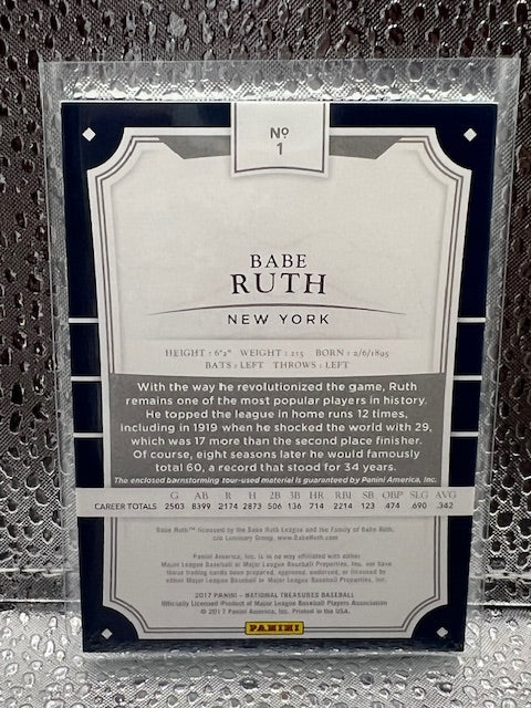 Babe Ruth 2017 Panini National Treasures Game-played Bat Memorabilia 2/3
