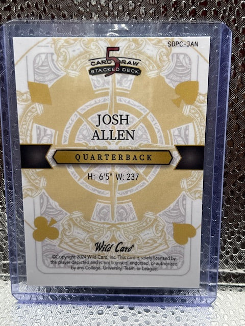 Josh Allen Wild Card 5 Card Draw Stacked Deck Ace of Clubs 1/1