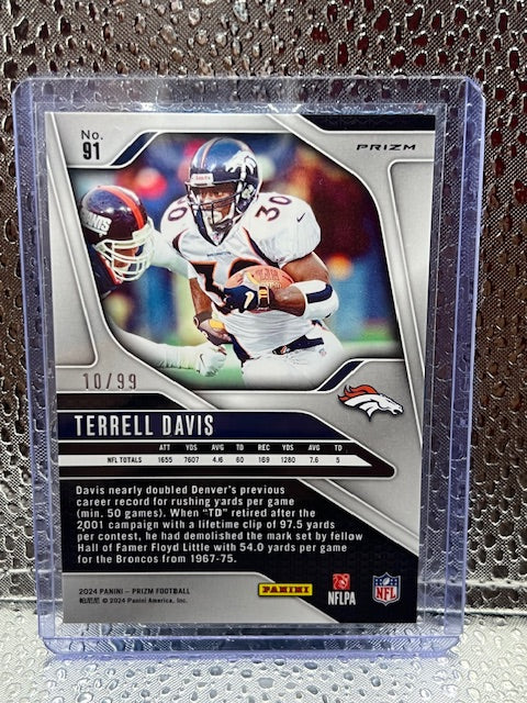 Terrell Davis Panini Prizm Blue Ice 10/99