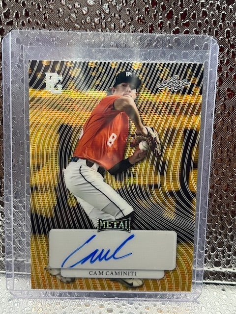 Cam Caminiti Leaf Metal Auto Pre-production proof Gold Wave 1/1