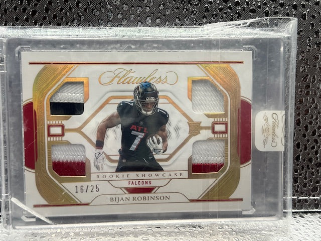 Bijan Robinson 2023 Panini Flawless Rookie Showcase Jersey Quad-patch 16/25