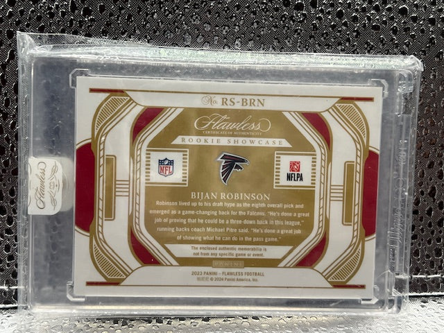 Bijan Robinson 2023 Panini Flawless Rookie Showcase Jersey Quad-patch 16/25