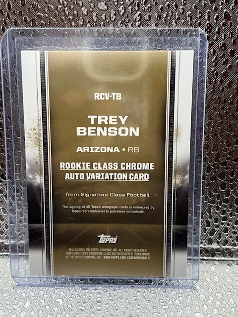 Trey Benson Topps Signature Class Refractor Auto 09/50