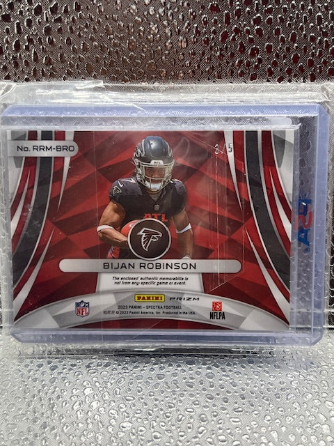 Bijan Robinson Panini Spectra Rising Rookie Psychadelic Dual Patch 3/5