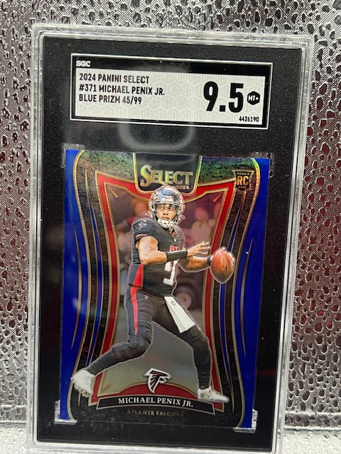 Michael Penix, Jr. Panini Select Suite Level Blue Prizm 45/99 SGC 9.5