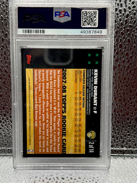 Kevin Durant 2007 Topps Rookie Card PSA 8