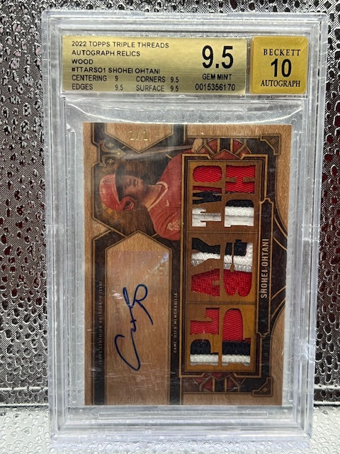 Shohei Ohtani 2022 Topps Triple Threads Autograph Relics Wood 1/1 BGS 9.5 Auto 10