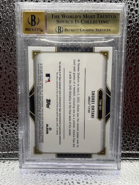 Shohei Ohtani 2022 Topps Triple Threads Autograph Relics Wood 1/1 BGS 9.5 Auto 10