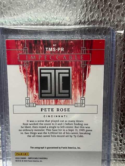 Pete Rose 2024 Panini Impeccable Timeless Moments Auto #3/10