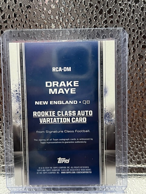 Drake Maye Topps Signature Class Auto 21/25