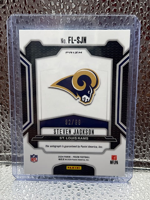 Steven Jackson Panini Prizm Franchise Legends Blue Ice Auto 92/99