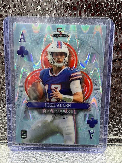 Josh Allen Wild Card 5 Card Draw Stacked Deck Ace of Clubs 1/1