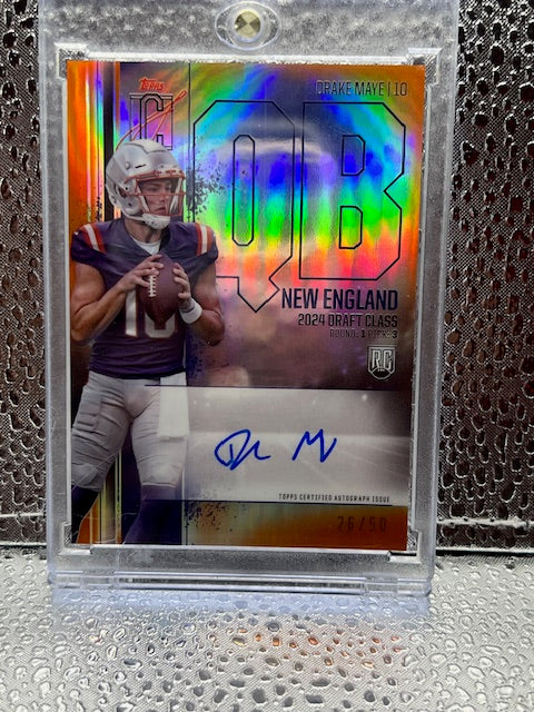 Drake Maye Topps Signature Class Refractor Auto 26/50