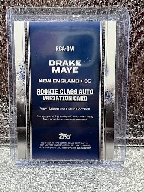 Drake Maye Topps Signature Class Auto 99/100