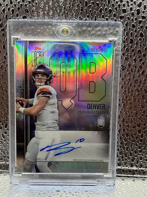 Bo Nix Topps Signature Class Refractor Auto