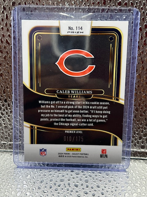 Caleb Williams Panini Select Blue Checker Prizm Premier Level 10/175