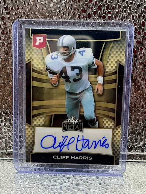 Cliff Harris Leaf Metal Pristine Auction Gold Auto 1/1