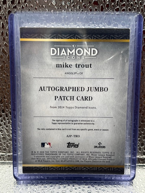 Mike Trout Topps Diamond Icons Jumbo Game-used Patch Auto 15/25