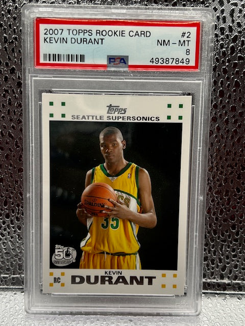 Kevin Durant 2007 Topps Rookie Card PSA 8