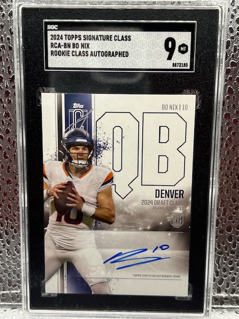 Bo Nix Topps Signature Class Rookie Auto SGC 9